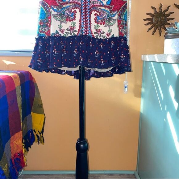 Bila jessica mixed paisley- boho V neck tassel top high low hem size Med - Picture 10 of 13